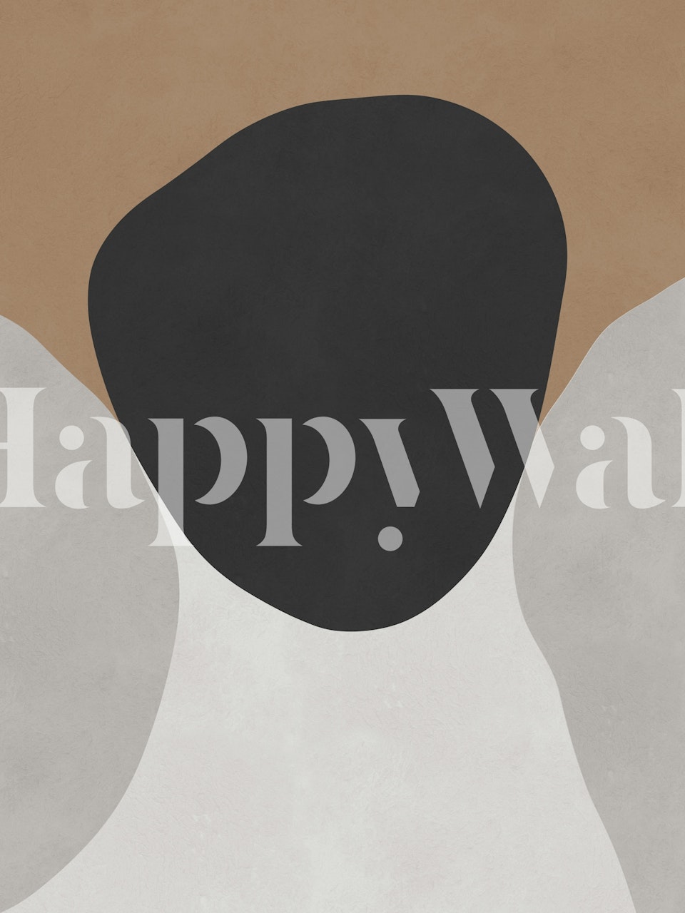 Abstract stone forms wallpaper in a room