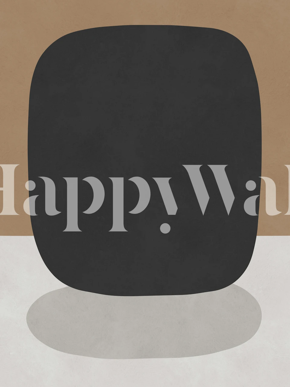 Black geometric shape with shadow on a textured background wallpaper