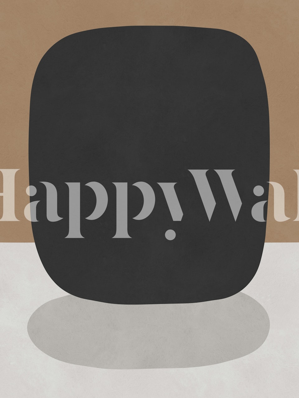 Black geometric shape with shadow on a textured background wallpaper