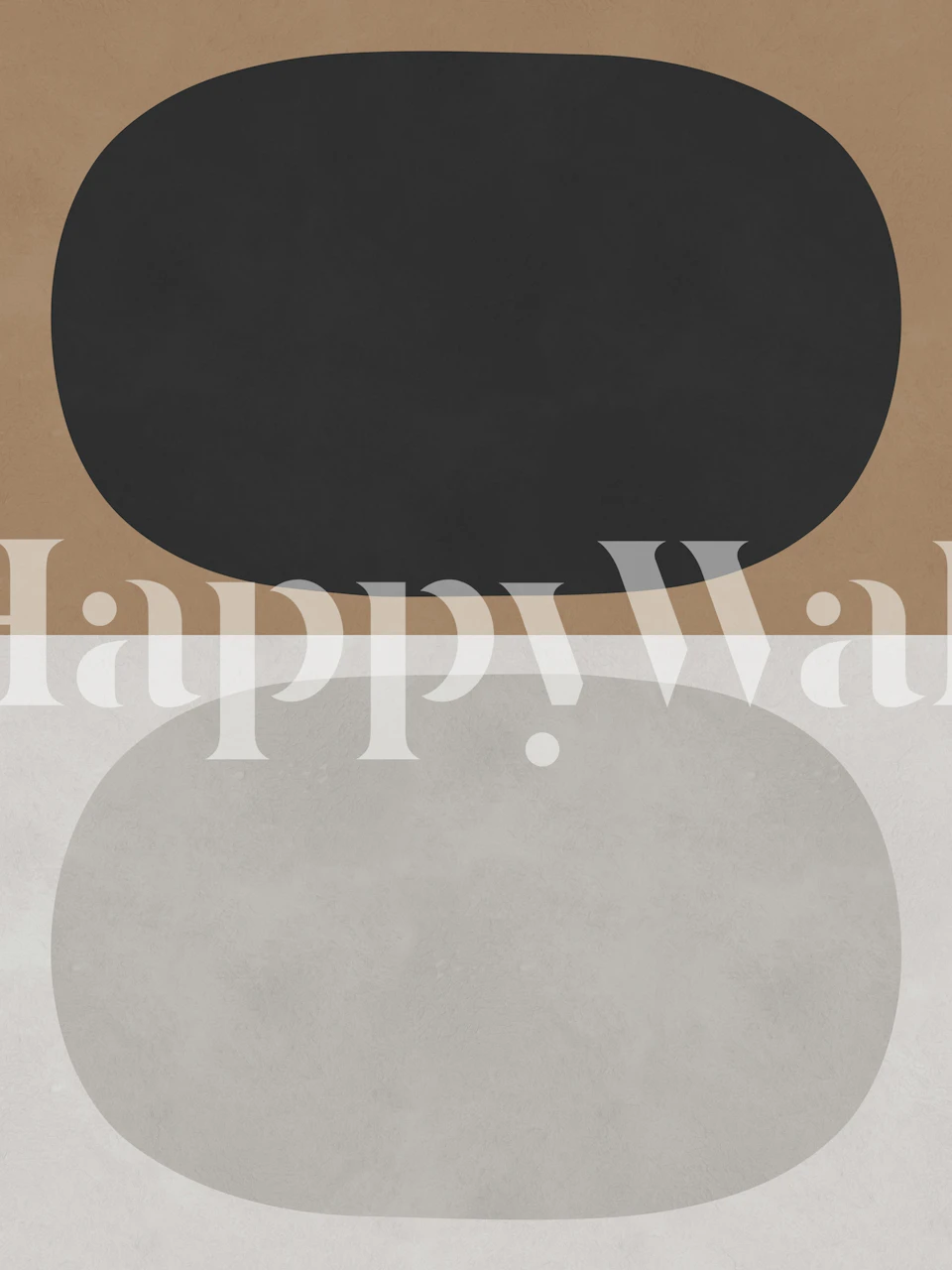Black and white oval patterns on beige and gray backgrounds wallpaper