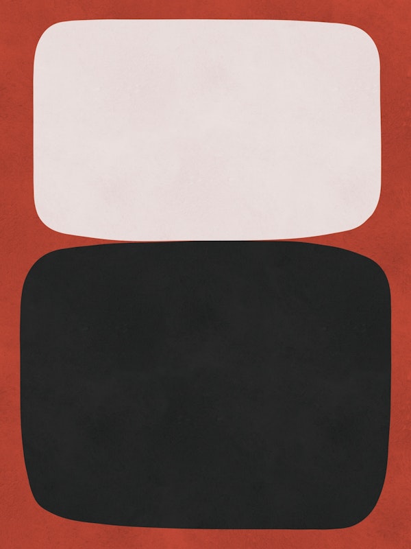 Abstract Red Black White Harmony