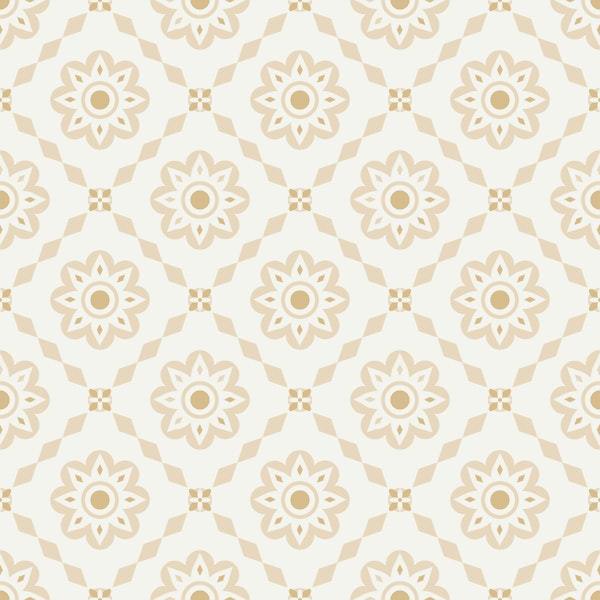 Floral Tiles, neutral, Large