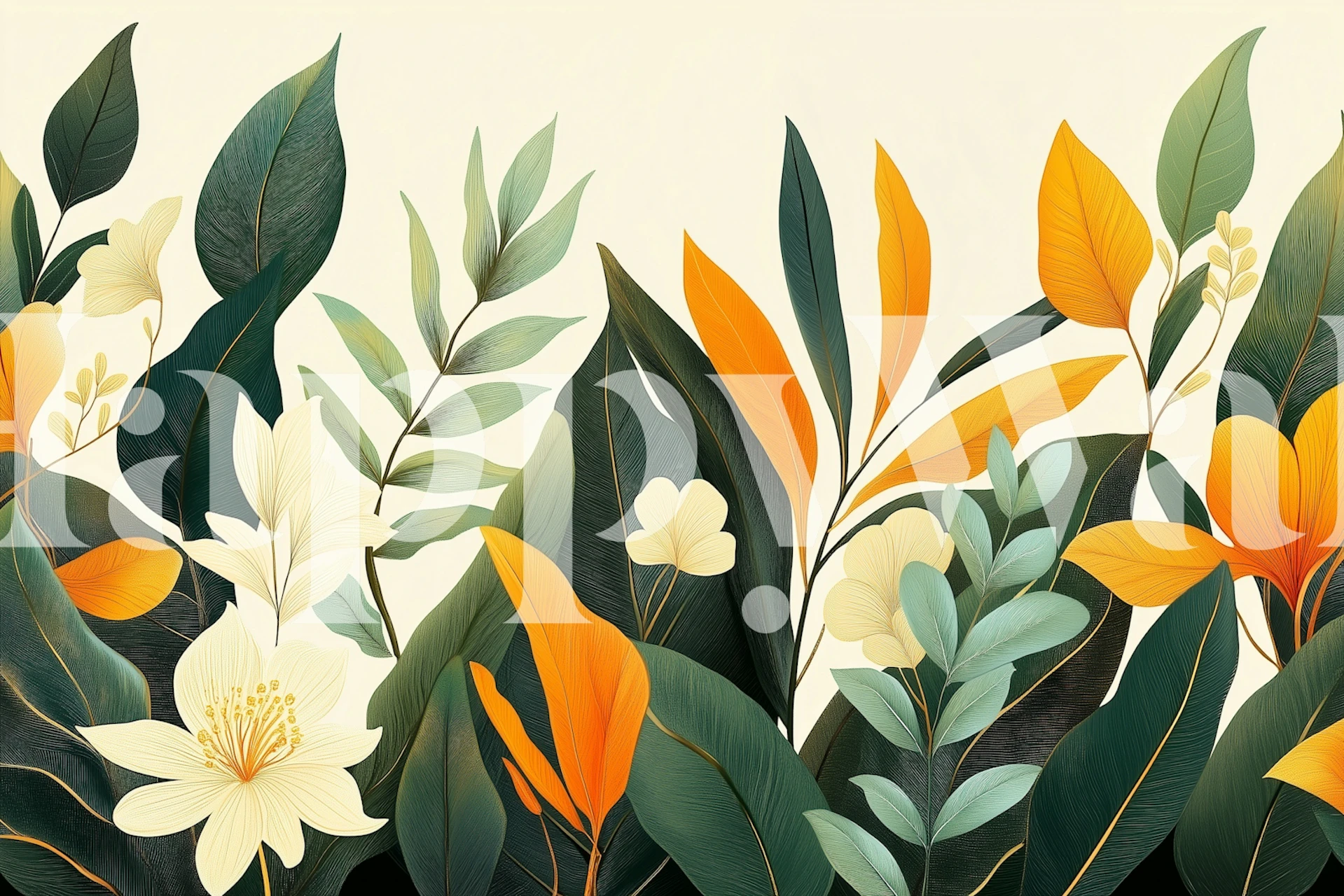 Lush Botanical Dream wallpaper in a room