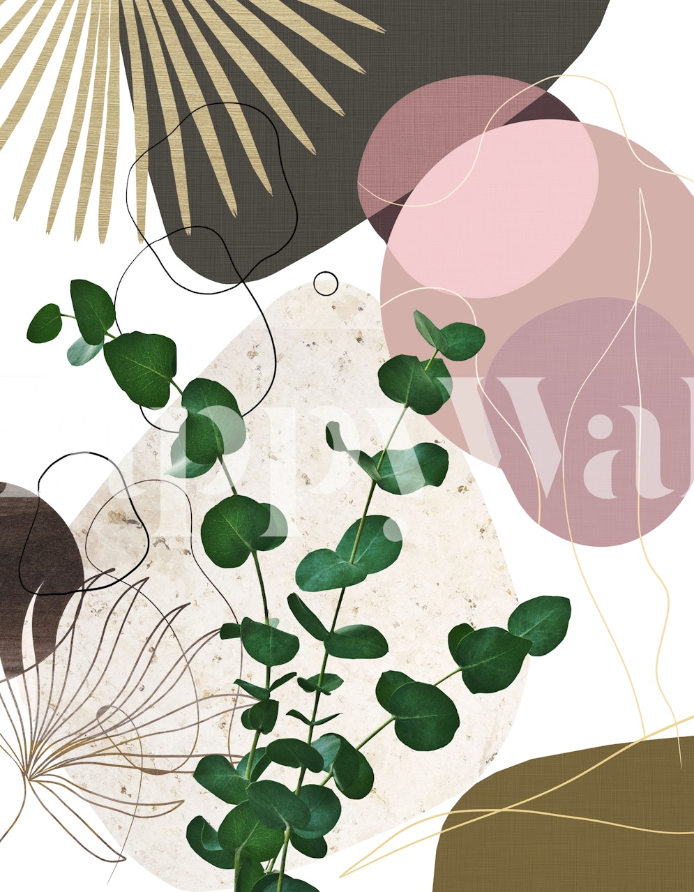 Ταπισερί Eucalyptus Fan Palm Finesse 3 σε ένα δωμάτιο