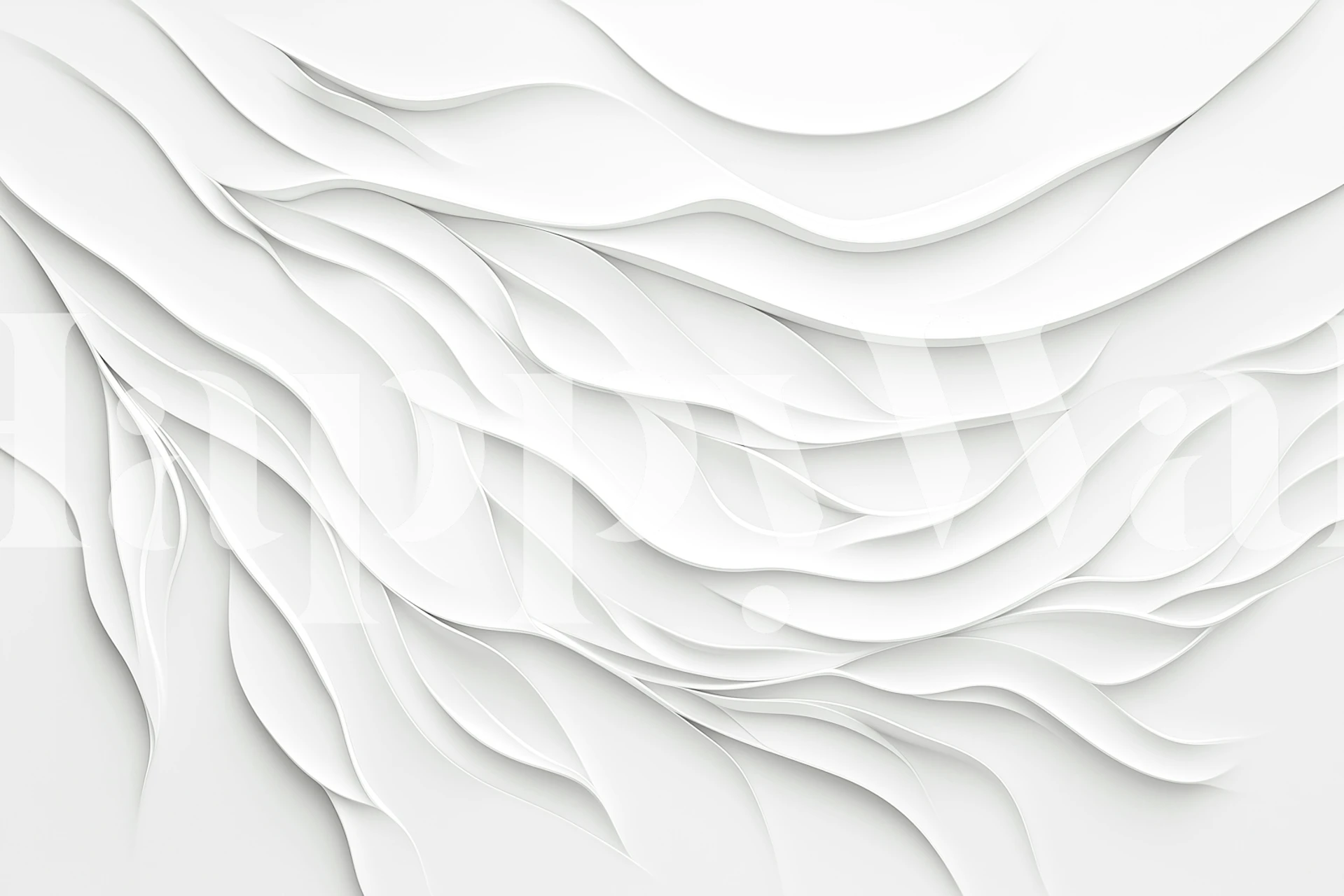Serene White Waves wallpaper in room setting