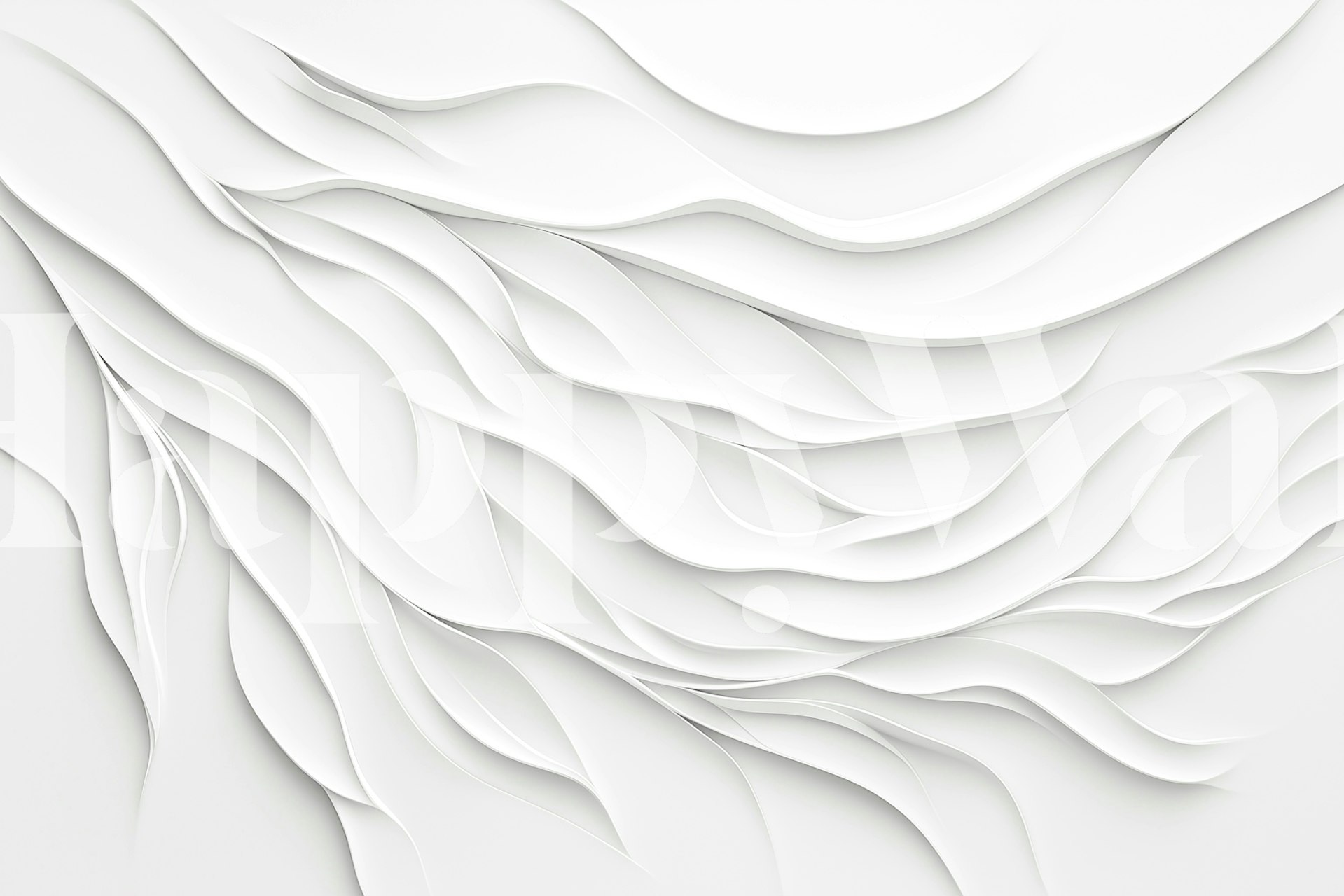 Serene White Waves tapetti huoneasetelmassa