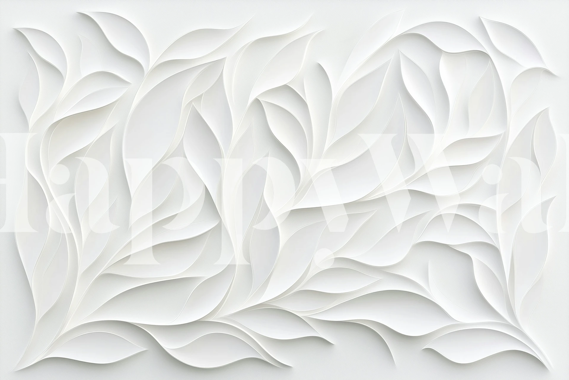 Papel de parede Gentle Leaf Relief em um quarto