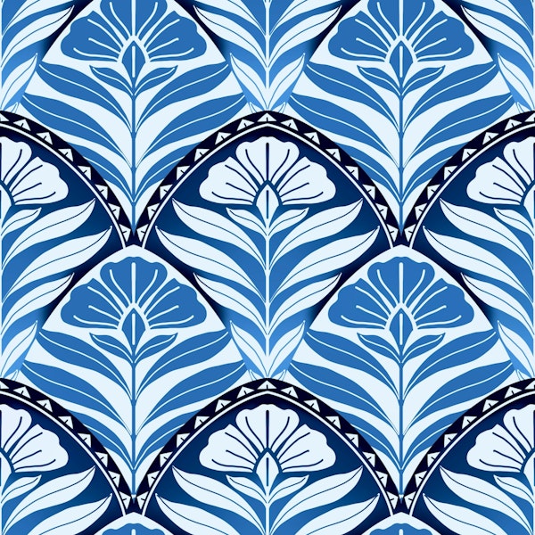 Art deco Indigo blooms