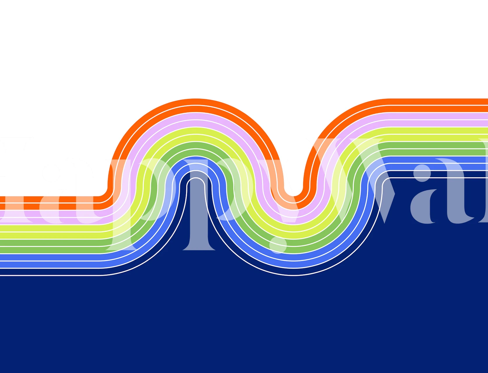 Retro Wavy Lines wallpaper in a room