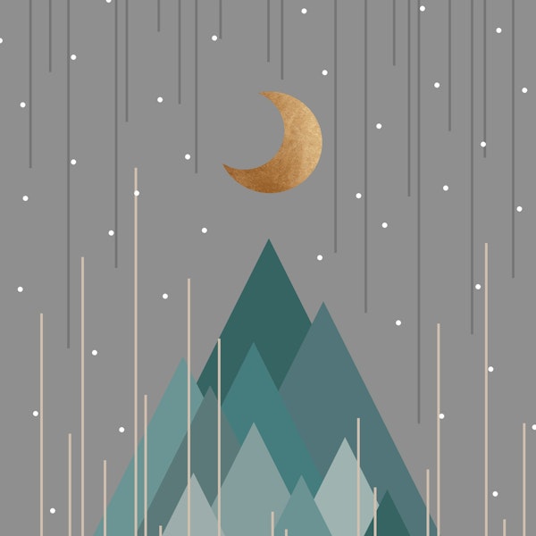 Moon & Mountains Mint Green