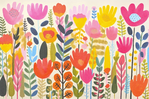 Groovy Flower Vibes Summer Meadow