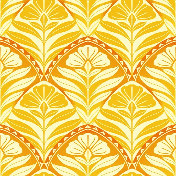 Golden hour blooms art deco