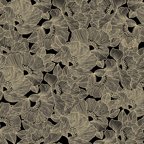 Black and Gold Blooms