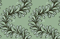 Botanical Stripe Curved Vines Sage Green Leaf behang