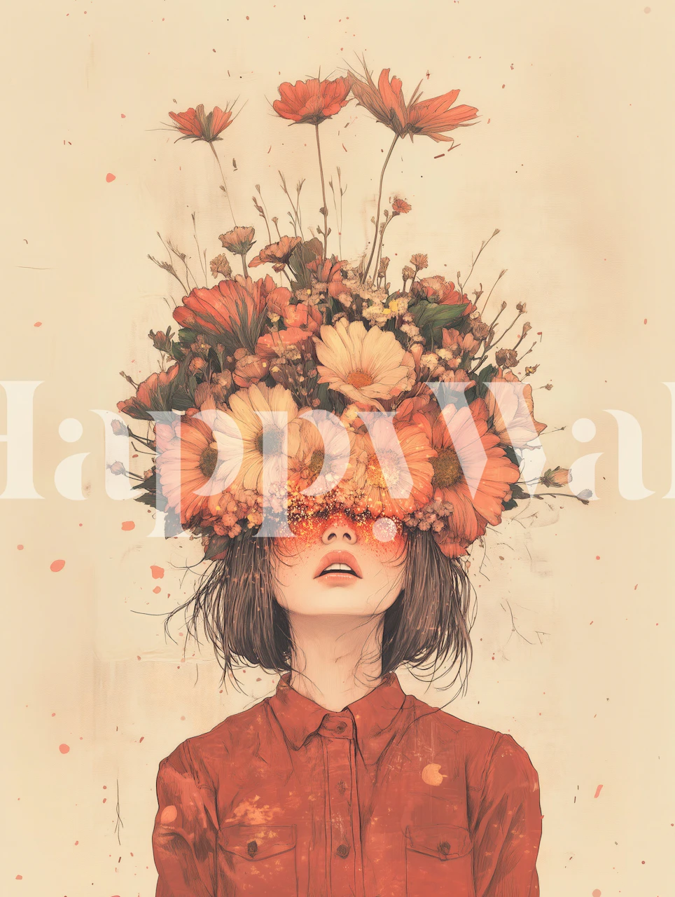 Petal Portrait wallpaper in a room