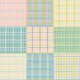 Pastel Gingham Patchwork Striped Pattern