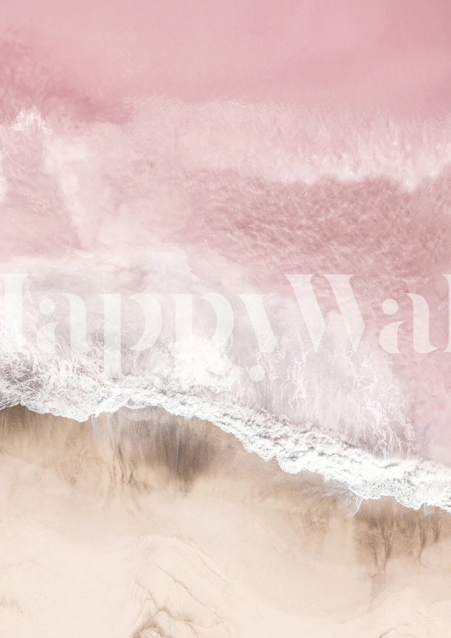 Pink Sea wallpaper in a room
