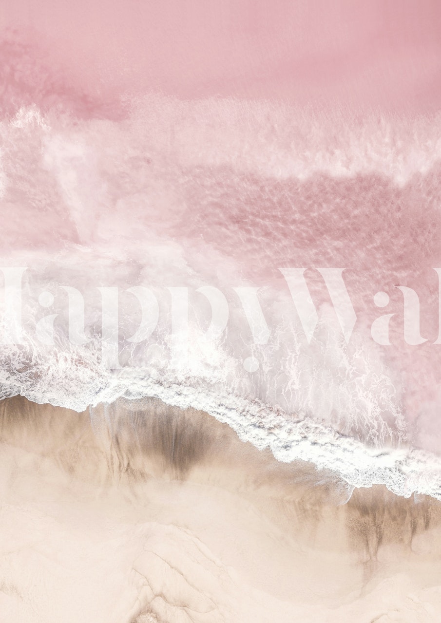 Pink Sea wallpaper in a room