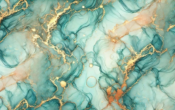 Golden Turquoise Alcohol Ink