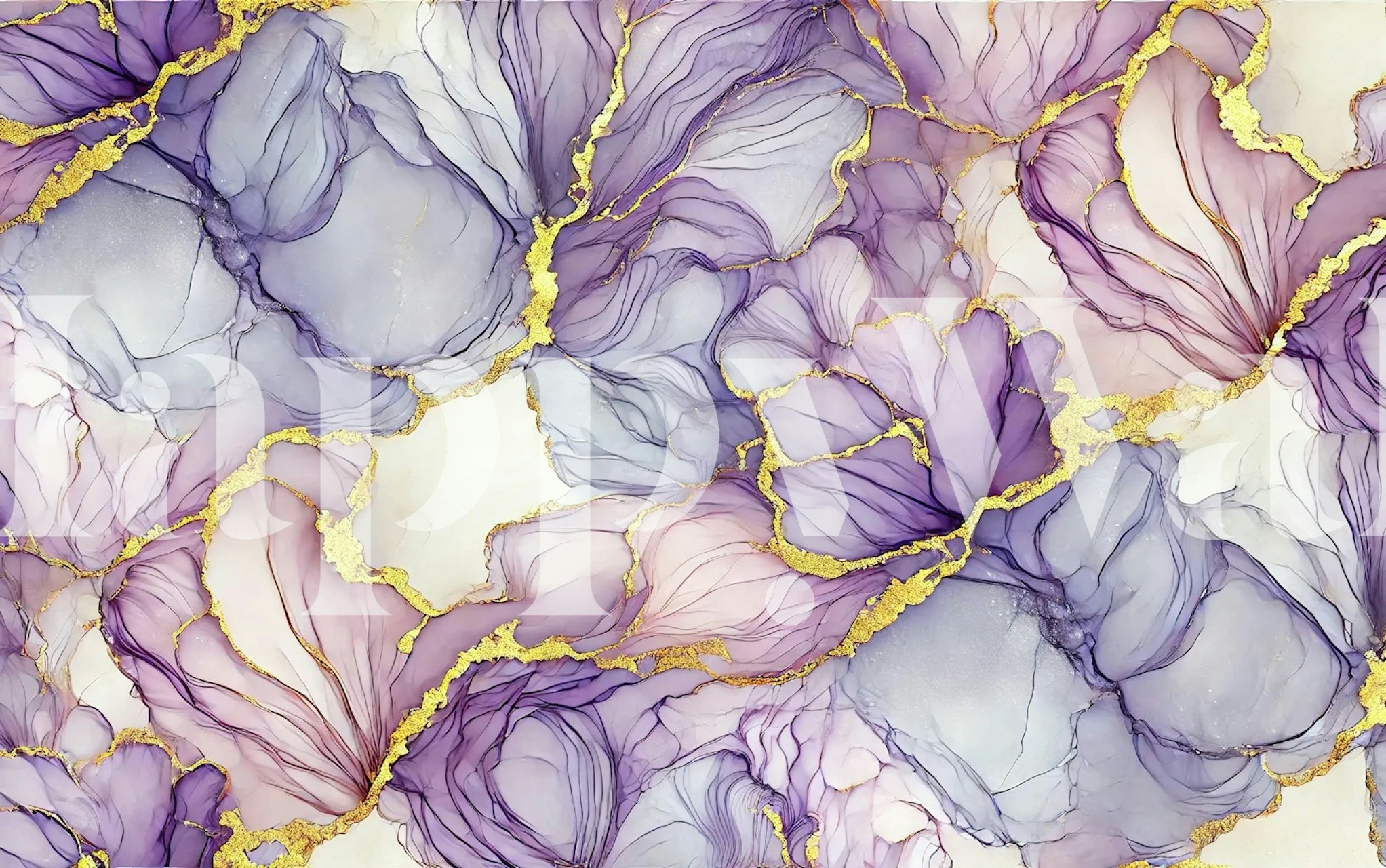 Lavender Whisper Alcohol Ink wallpaper in a room