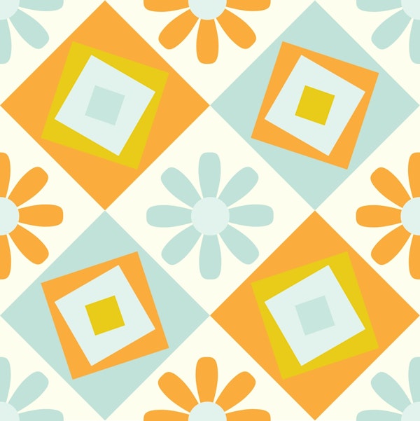 70s Bold geometrics in pastel