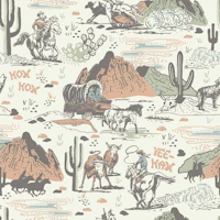 Vintage Wild West CowboyAdventure Scene tapet