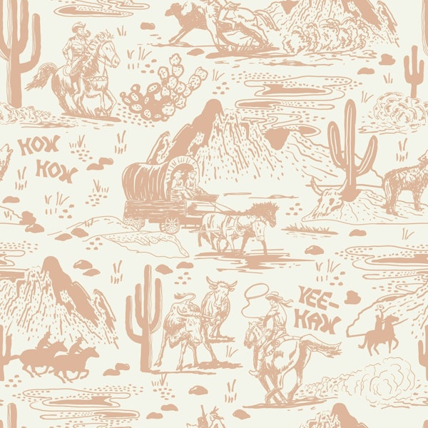 Vintage Cowboy Desert Scene