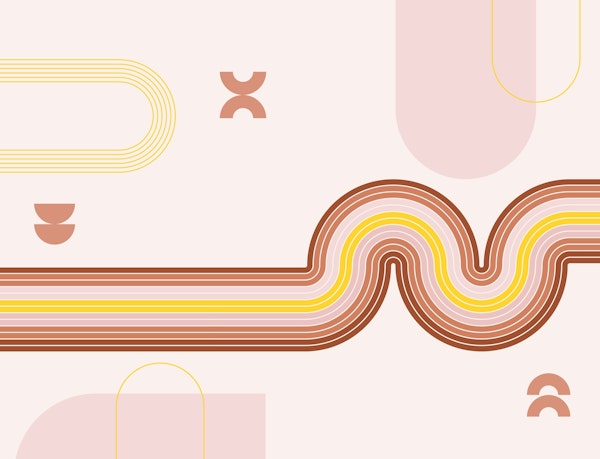 Retro Curvy Lines Boho