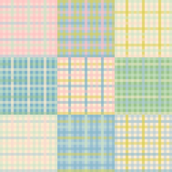 Pastel Gingham Patchwork Striped Pattern 2