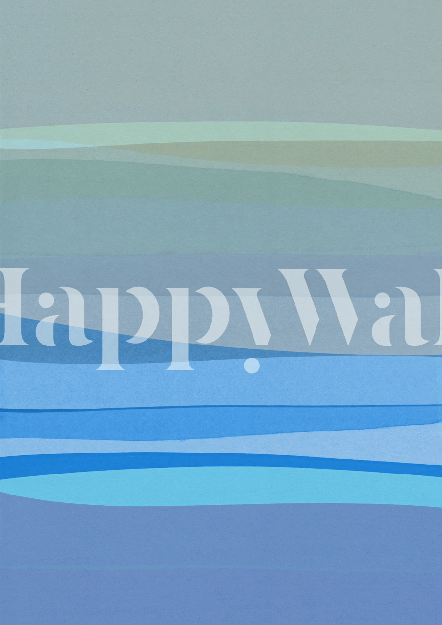 Blue Abstract I wallpaper in a room