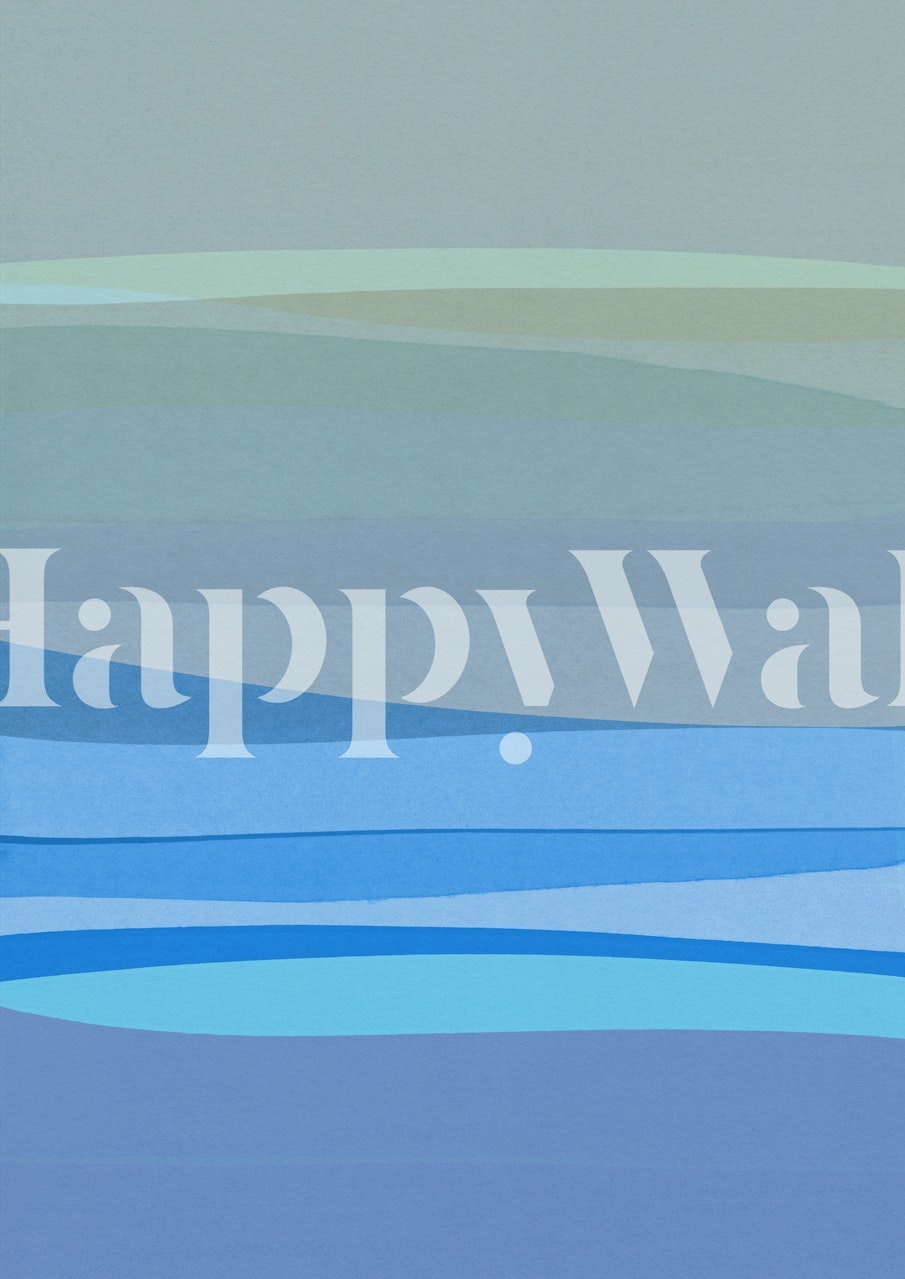 Blue Abstract I wallpaper in a room