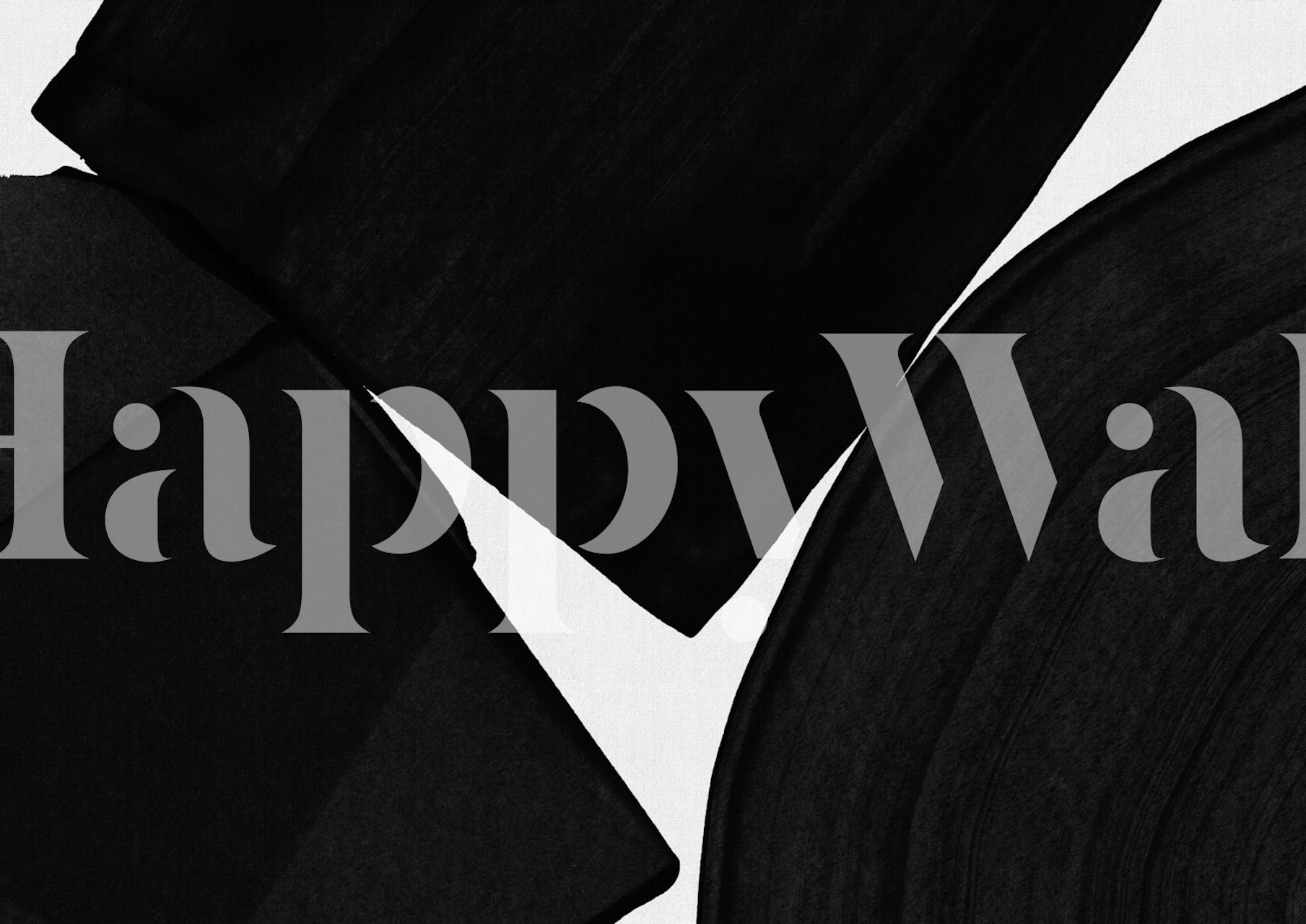 Minimalist black painting wallpaper in a room