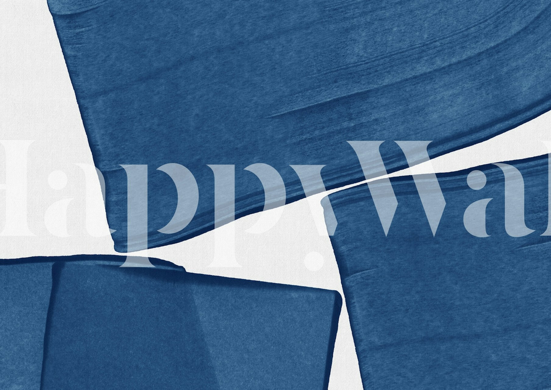 Blue abstract brush strokes on white background wallpaper