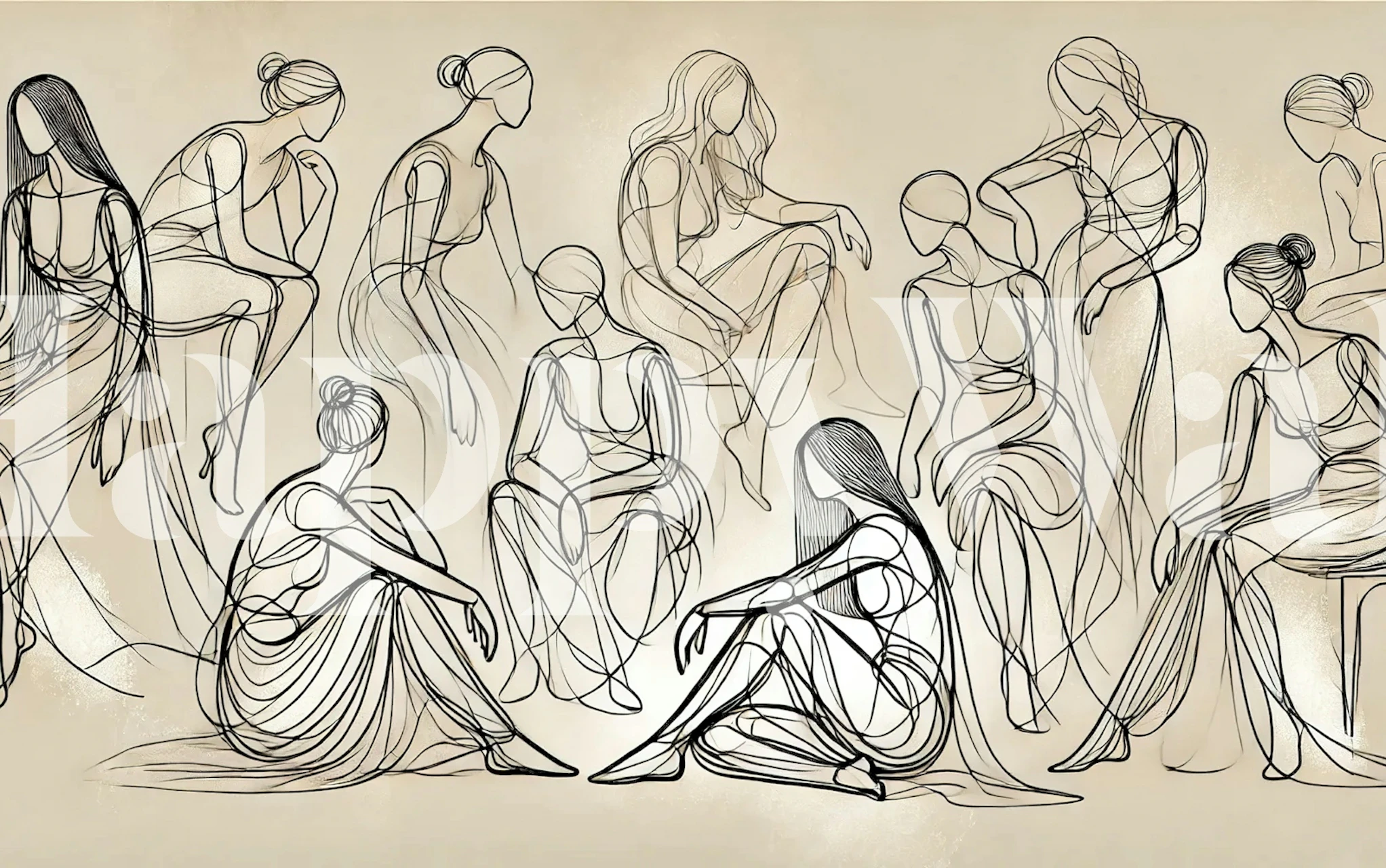 Figure Study wallpaper showcased in a room