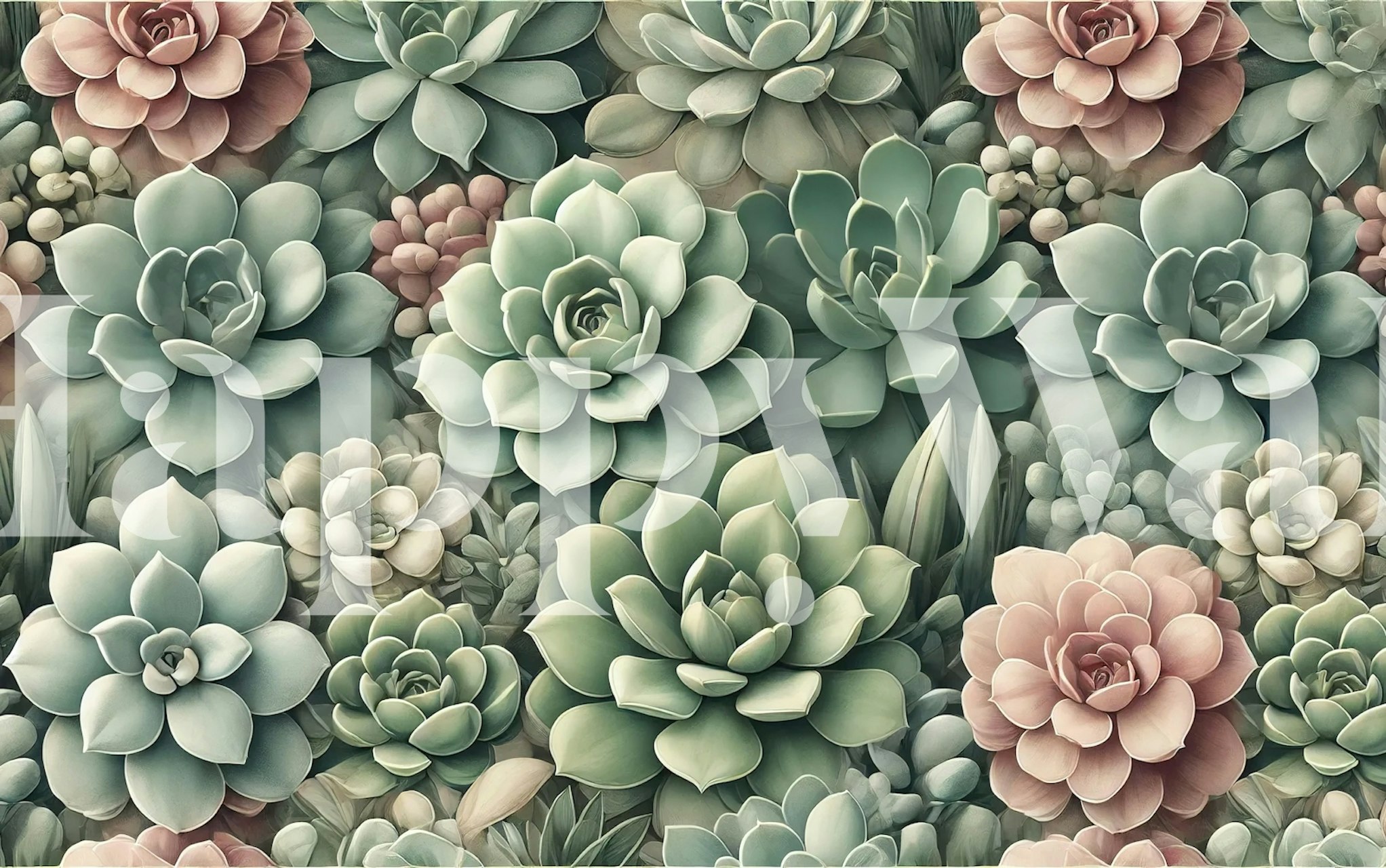 Dizajn tapete Succulent Garden Bloom u sobi