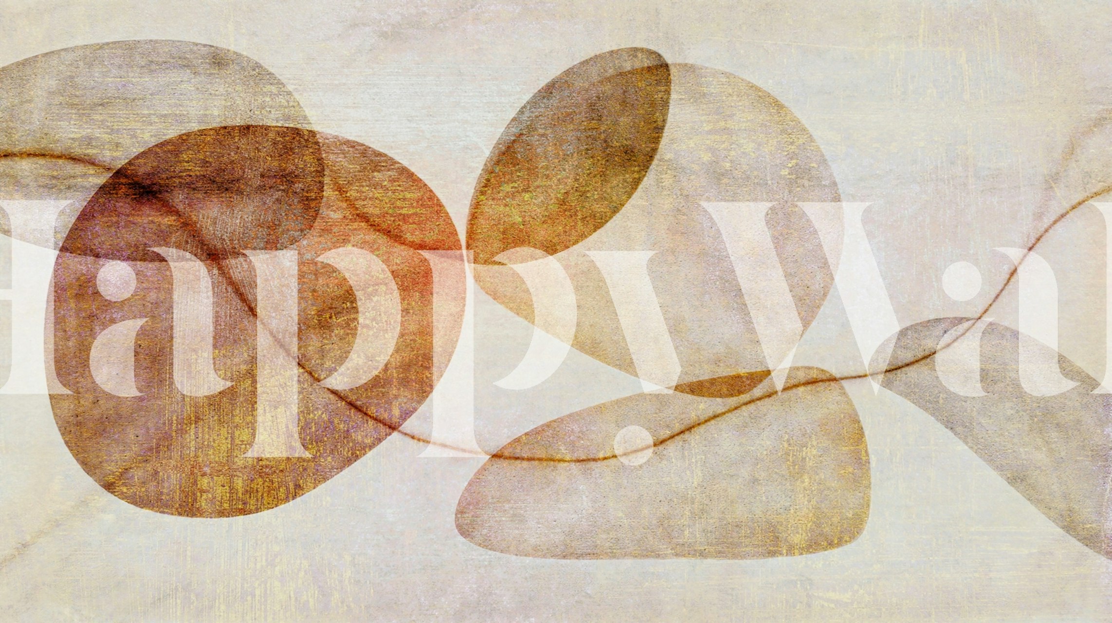 Abstract organic shapes in earthy tones on a textured background wallpaper