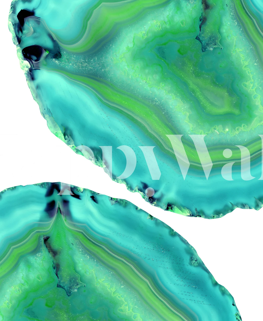 Agate Boho Chic 3 wall mural with turquoise and emerald hues resembling natural agate stone patterns