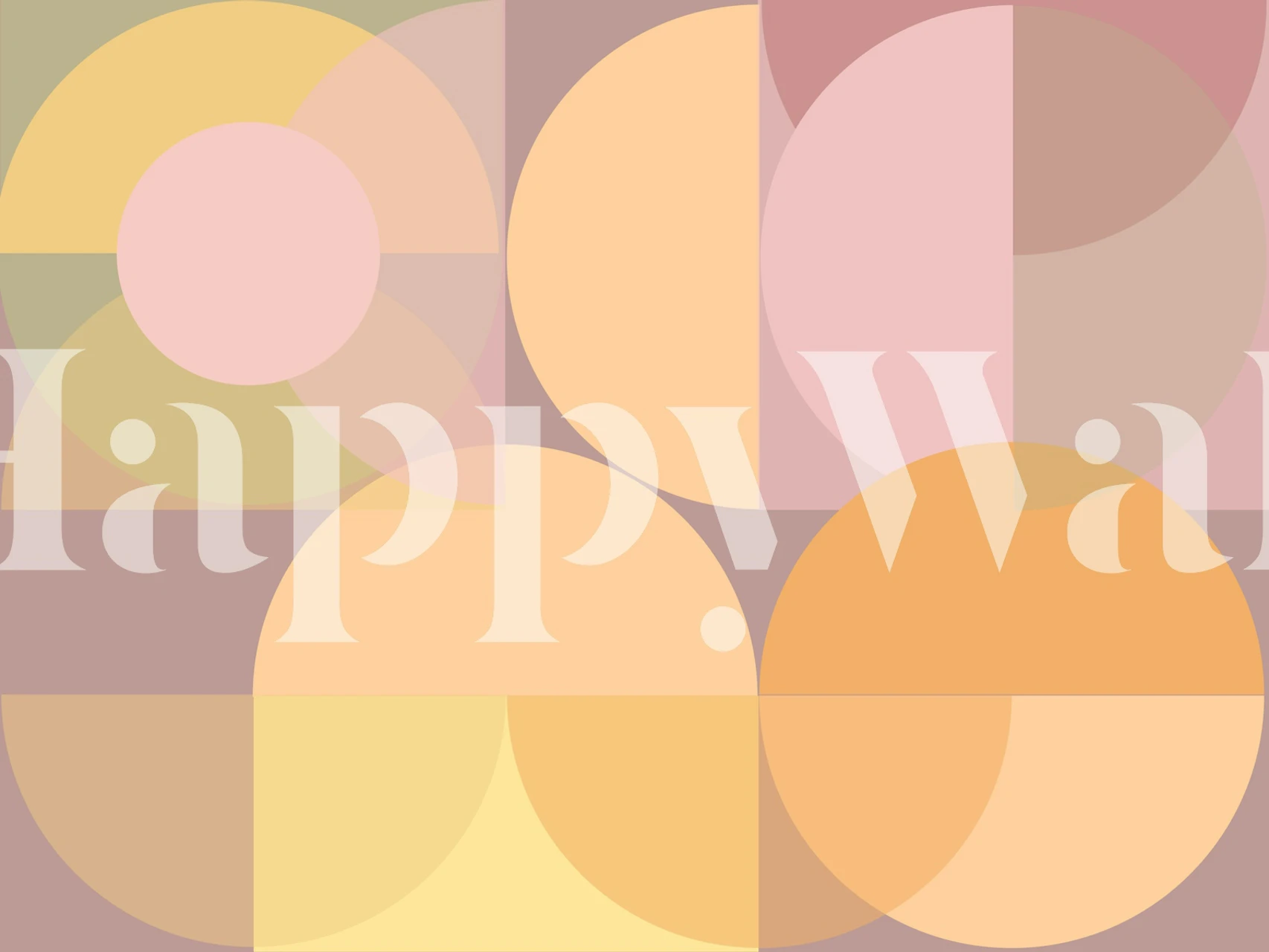 Geometric shapes in pastel colors: yellow, pink, orange, peach wallpaper