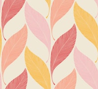 Tango - Chevron Leaves - Yellow Pink - L tapet