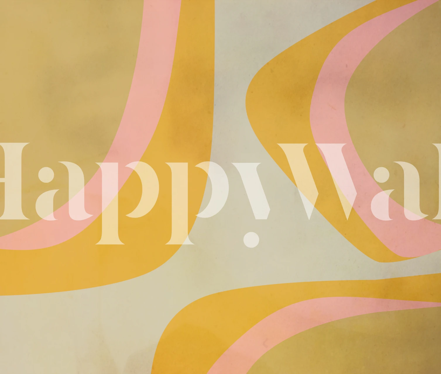 Abstract shapes in yellow and pink wallpaper