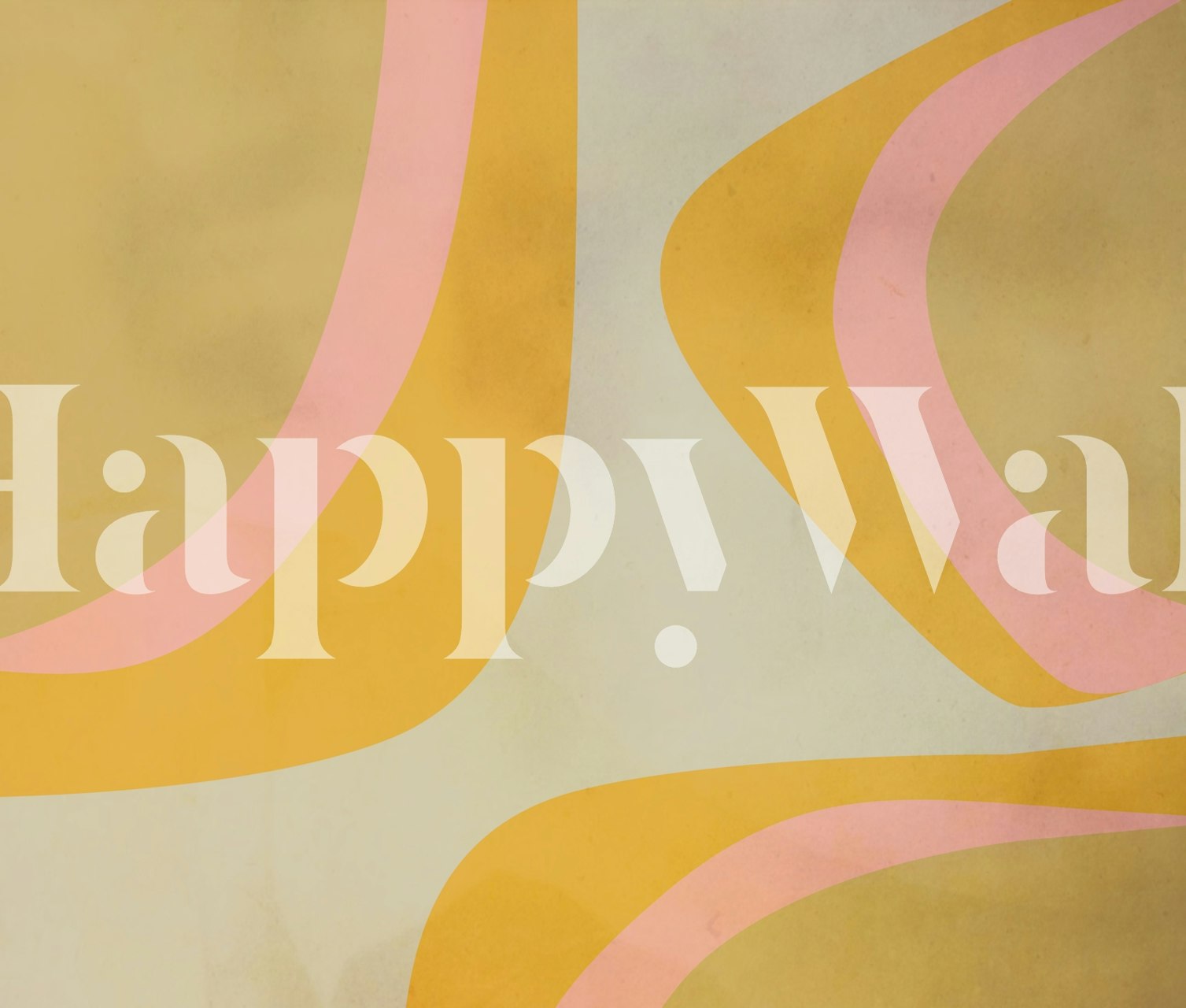 Abstract shapes in yellow and pink wallpaper