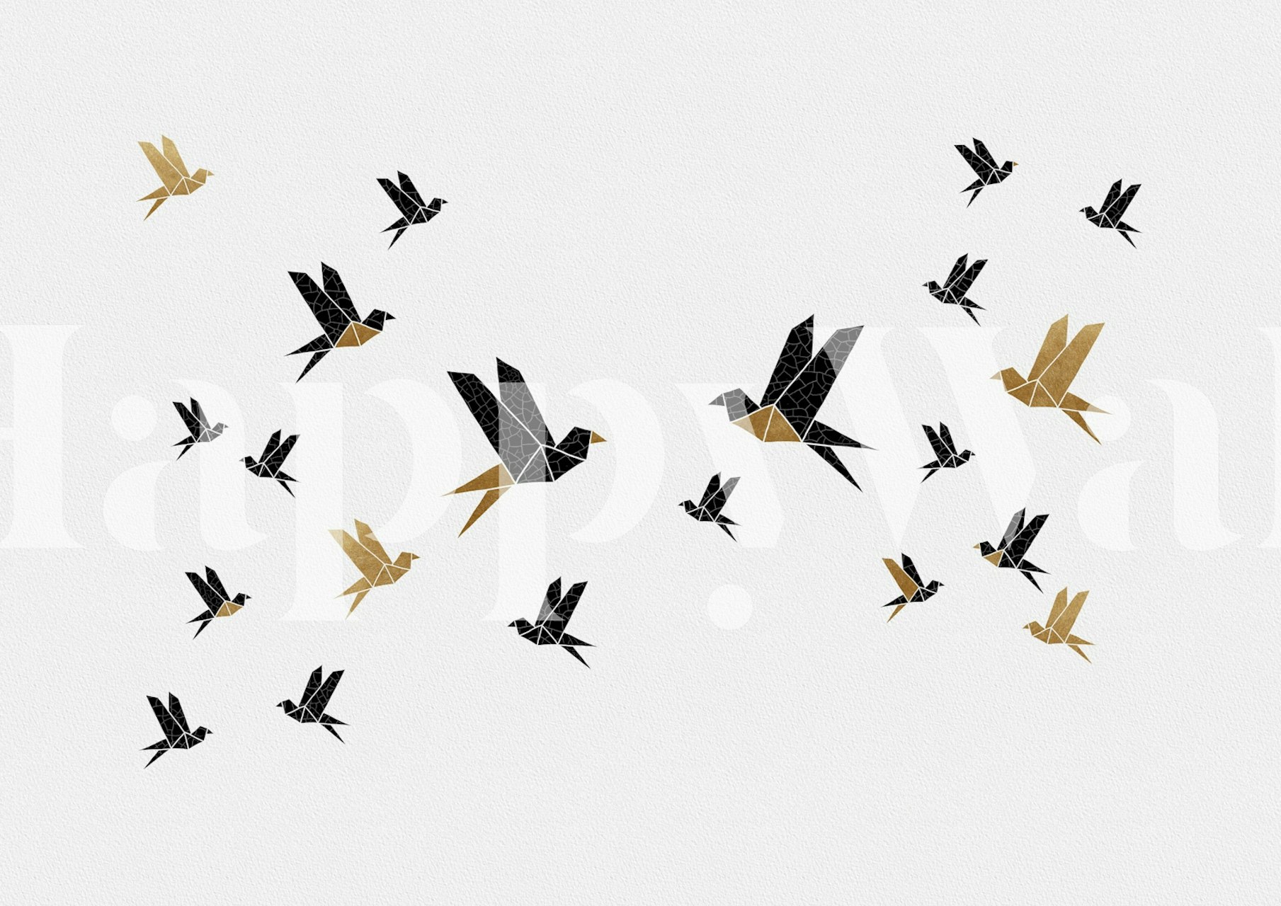 Ταπετσαρία Origami birds σε μια κομψή αίθουσα