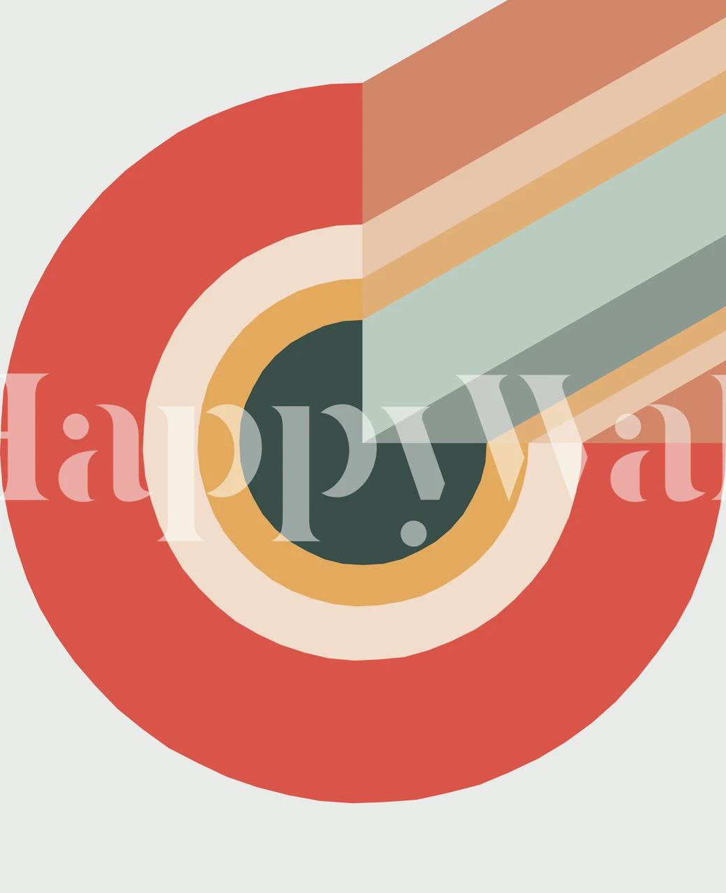 Abstract swirl wall mural with harmonious blend of warm and cool colors