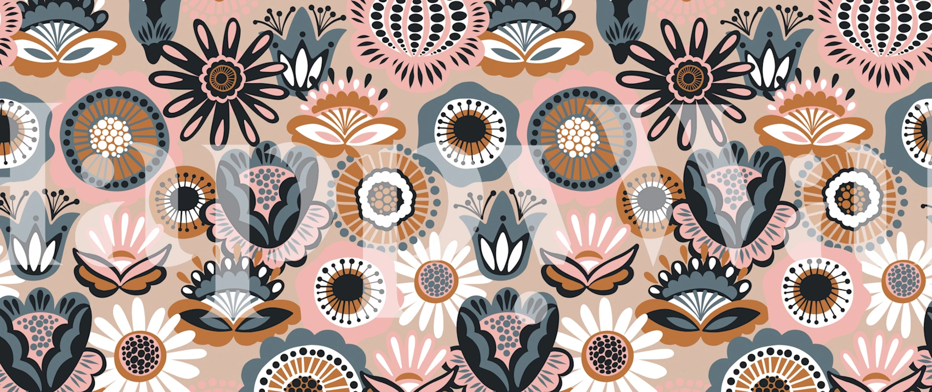 Botanical Beauty Burst tapet i et rum