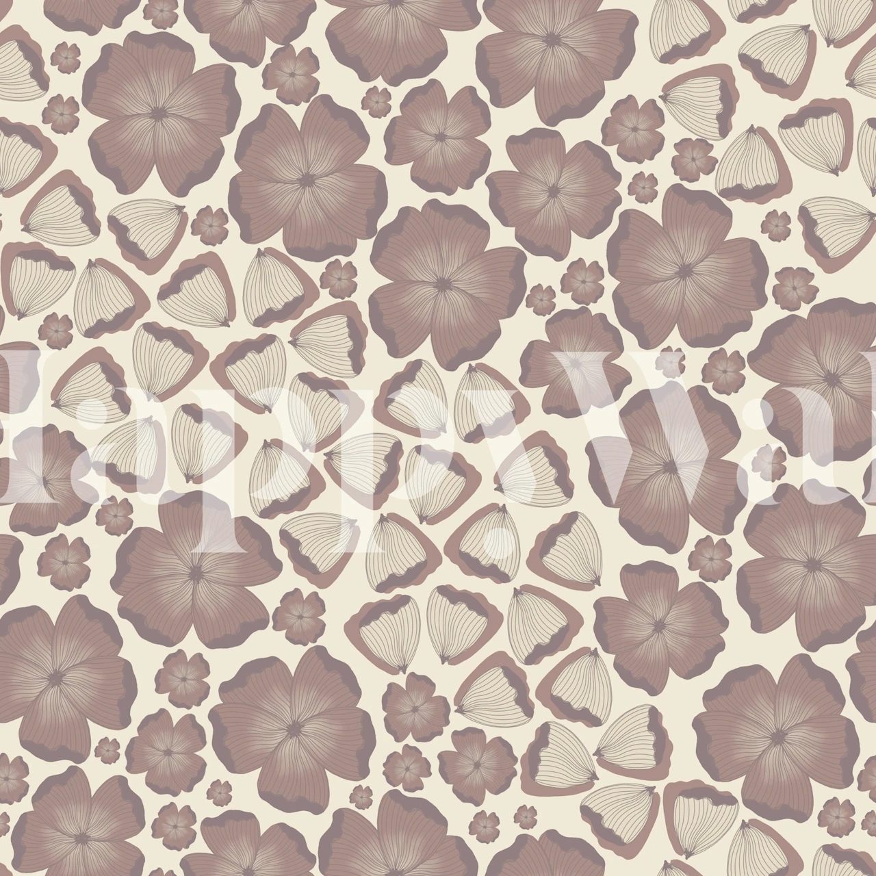 Floral pattern in blush and cream colors wallpaper