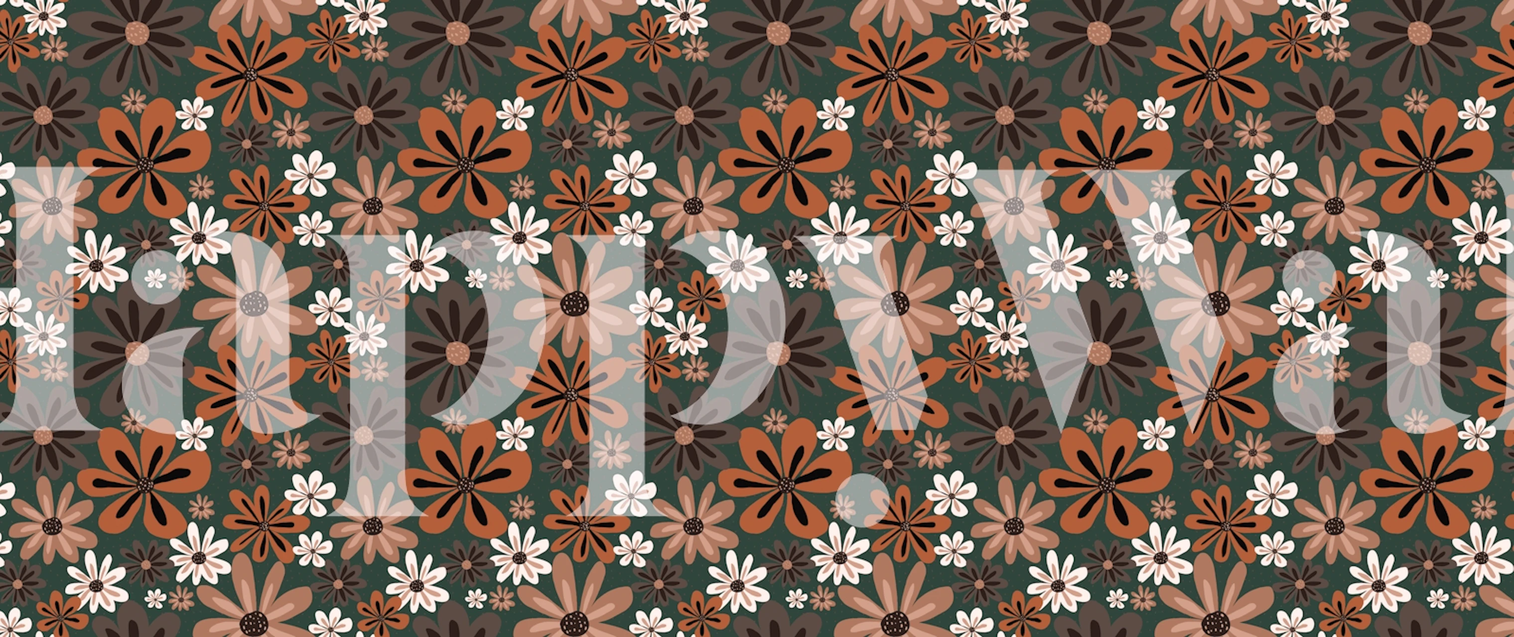 Nostalgic Flower Field wallpaper in a room