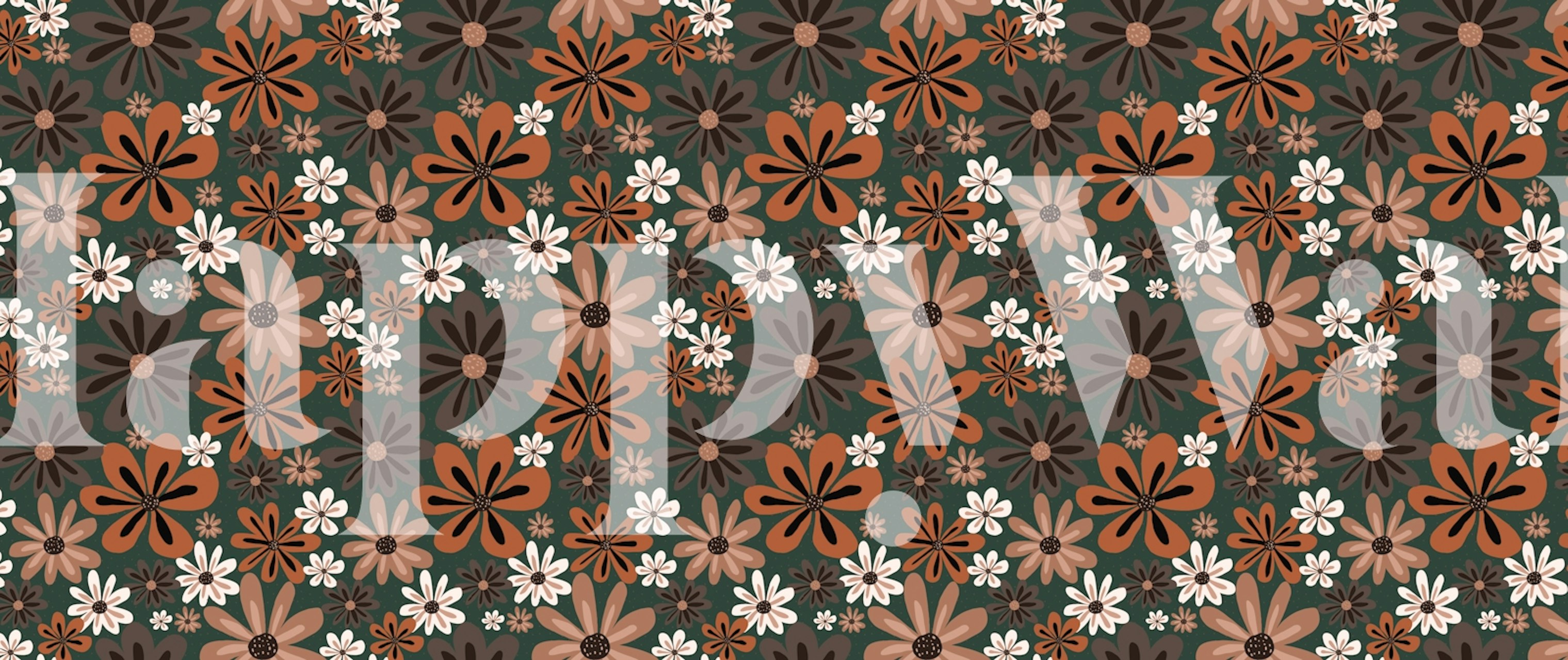 Nostalgic Flower Field wallpaper in a room