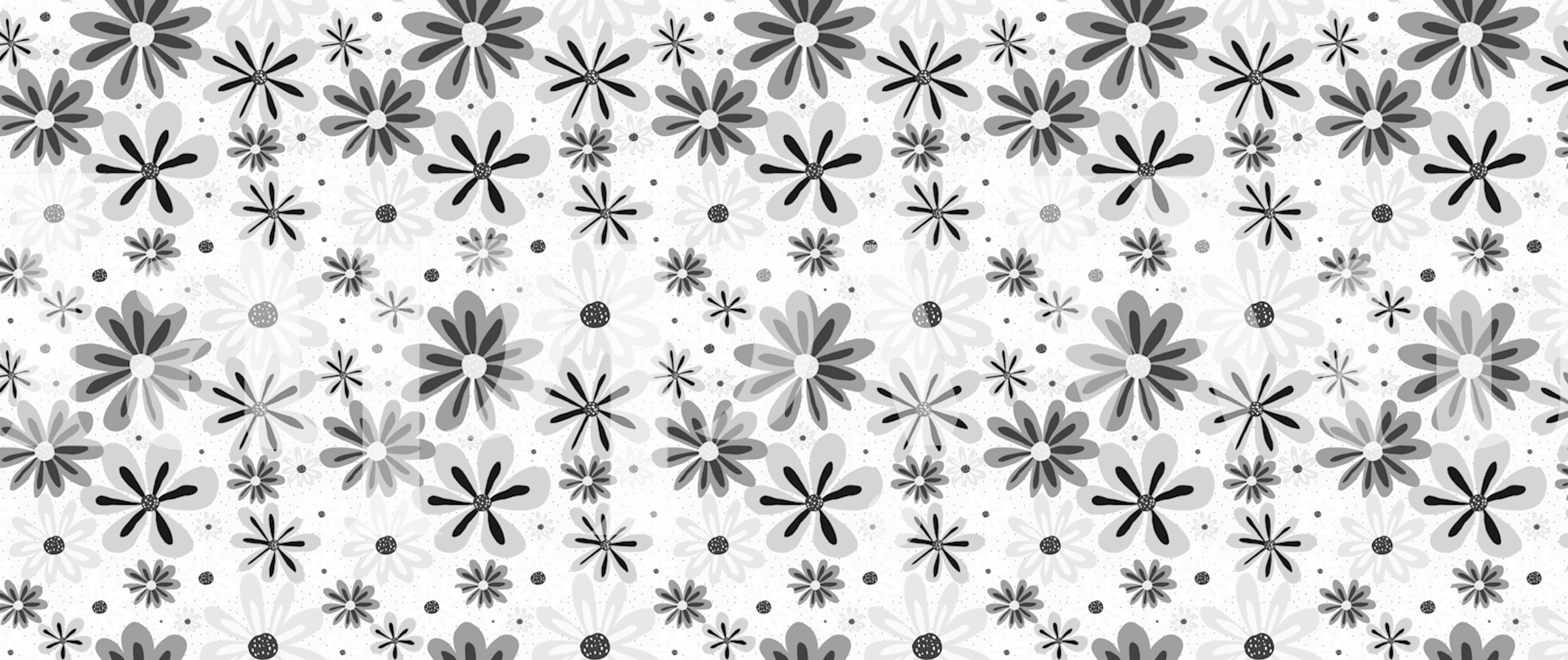 Monochrome Floral Bliss tapet i et rum