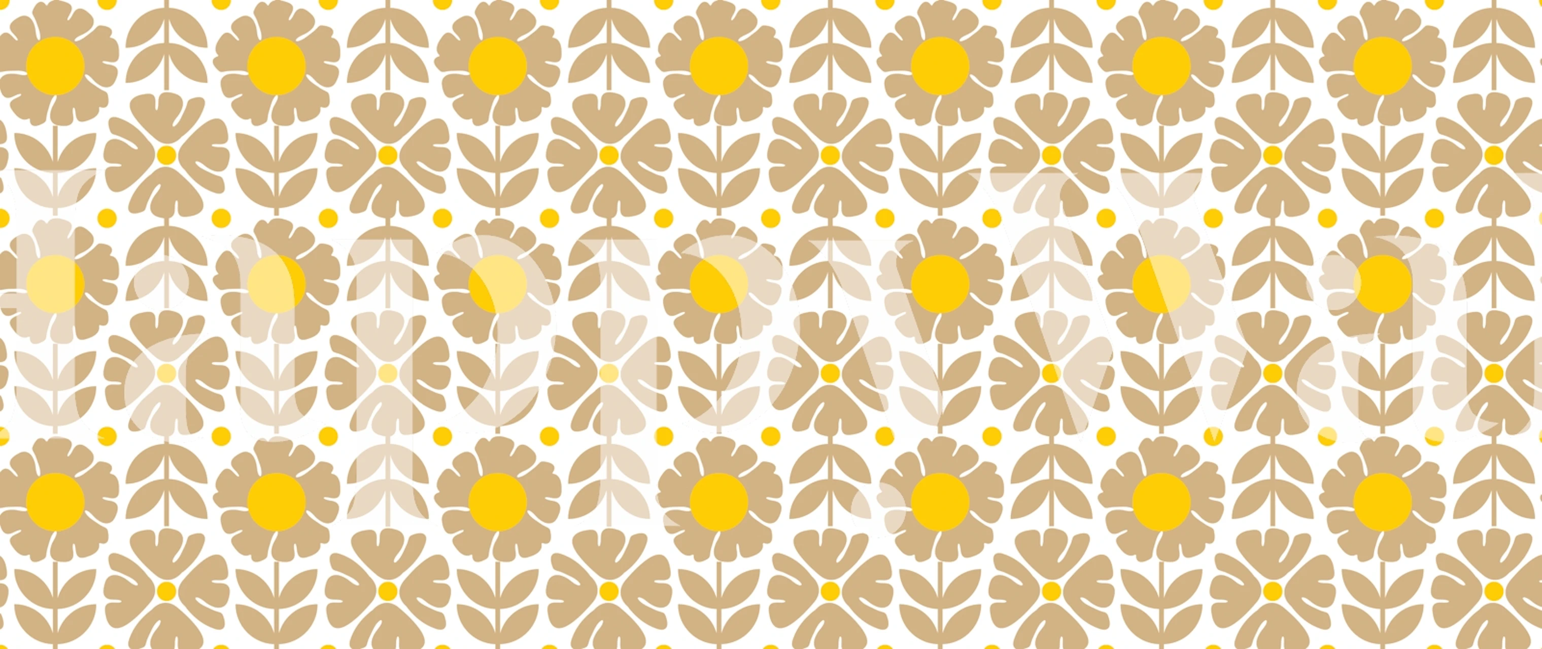 Retro Sunburst Blooms tapet i et rom