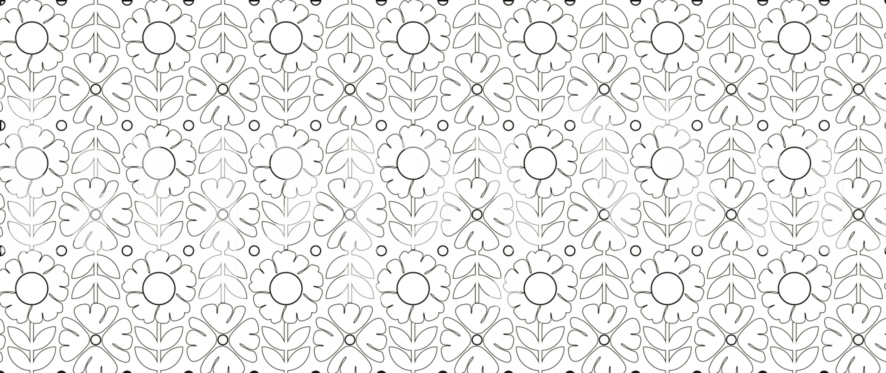 Charming Flora Line Art wallpaper in a room